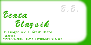 beata blazsik business card